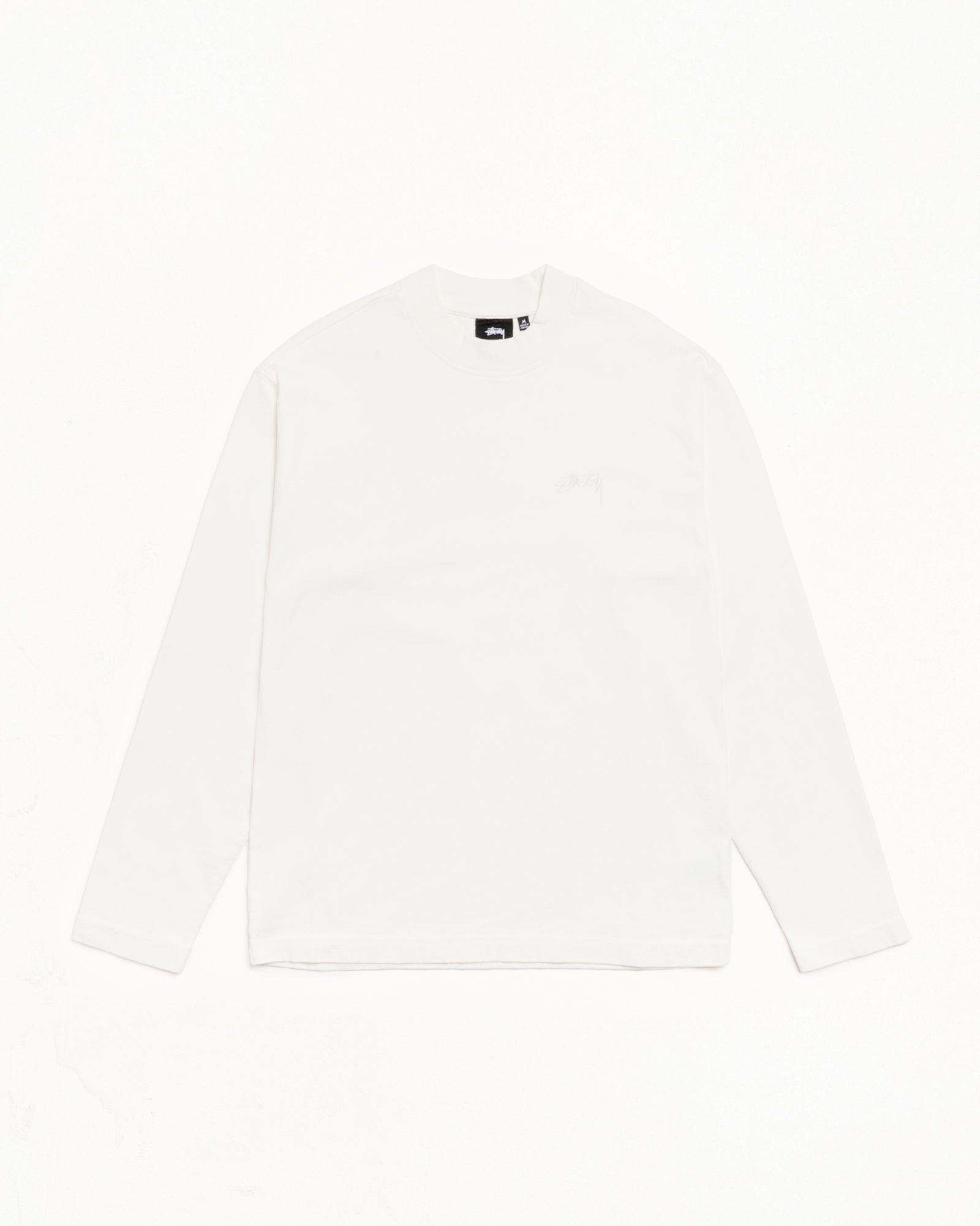 DYED LS MOCK NECK TEE、White