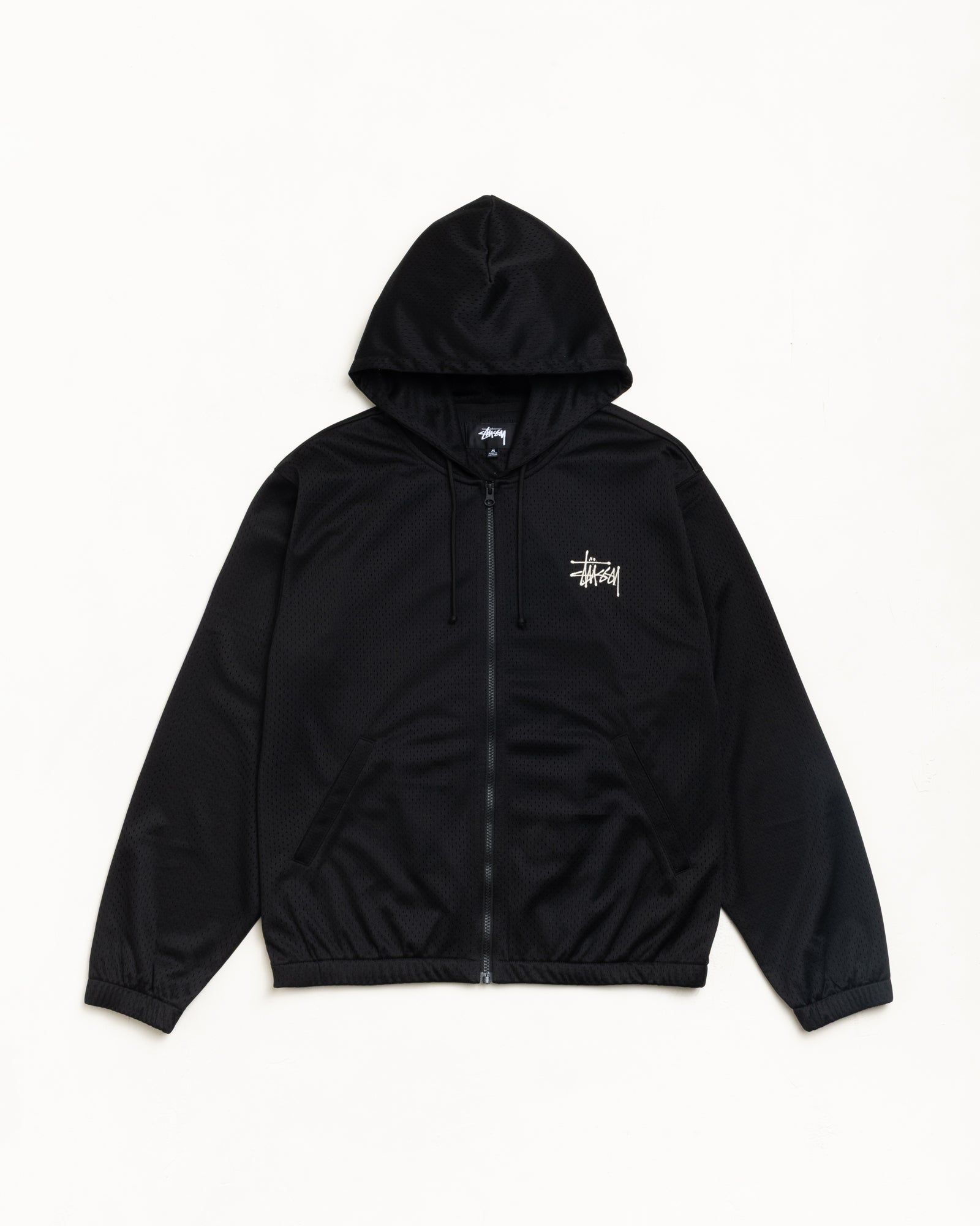 ATHLETIC MESH ZIP HOODIE、Black