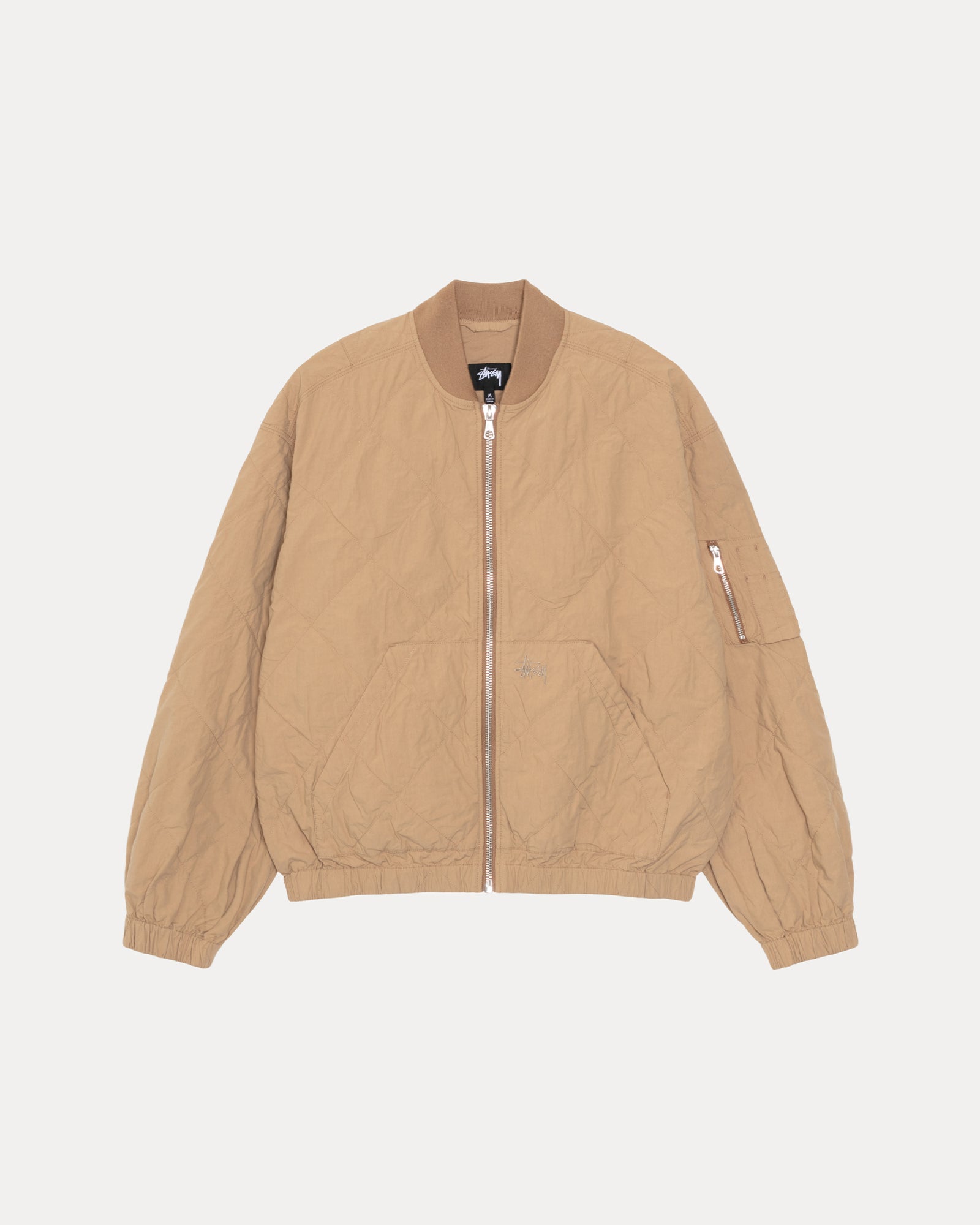 LIGHTWEIGHT COTTON BOMBER、KHAKI