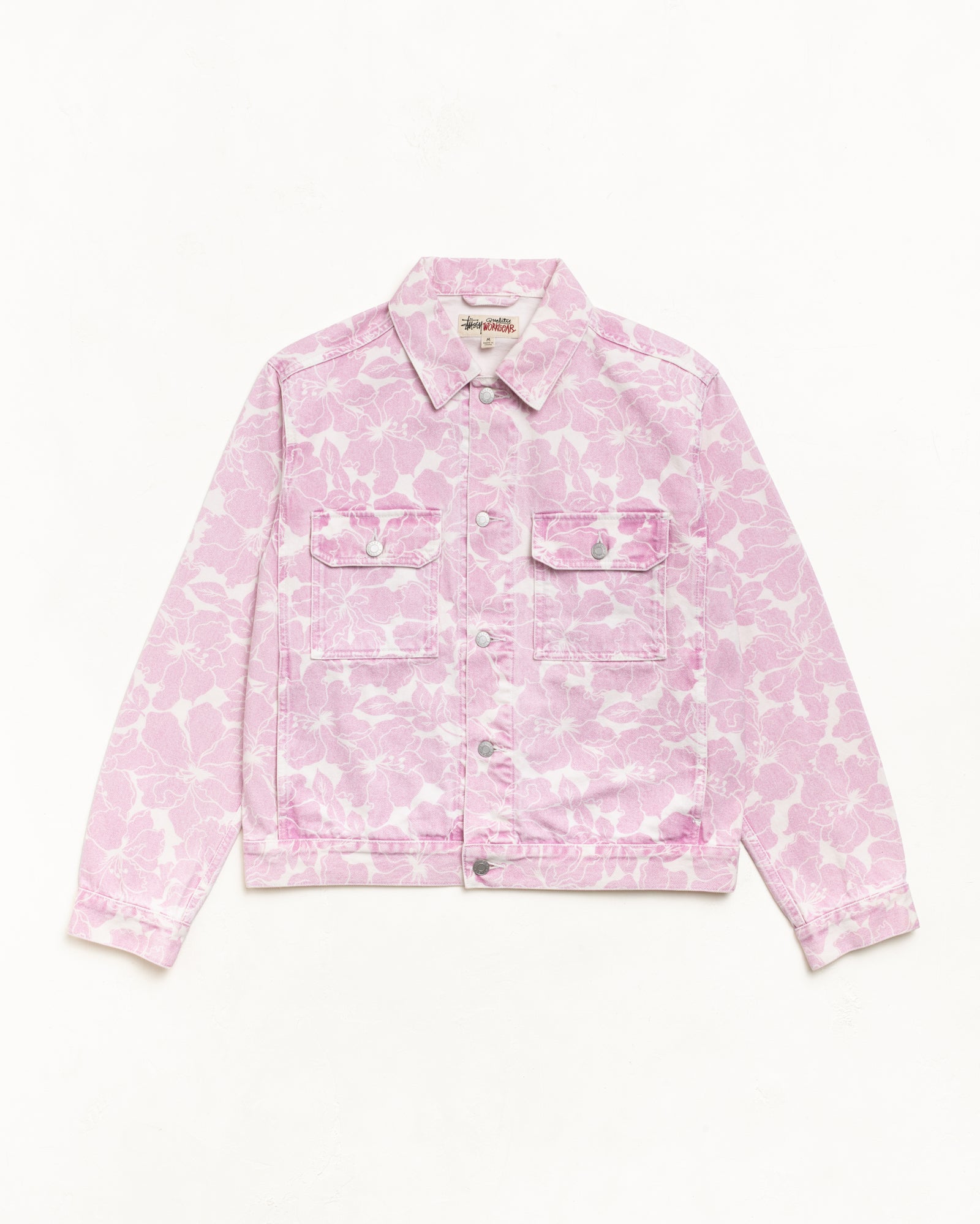 DENIM TRUCKER JACKET, Pink Hawaiian