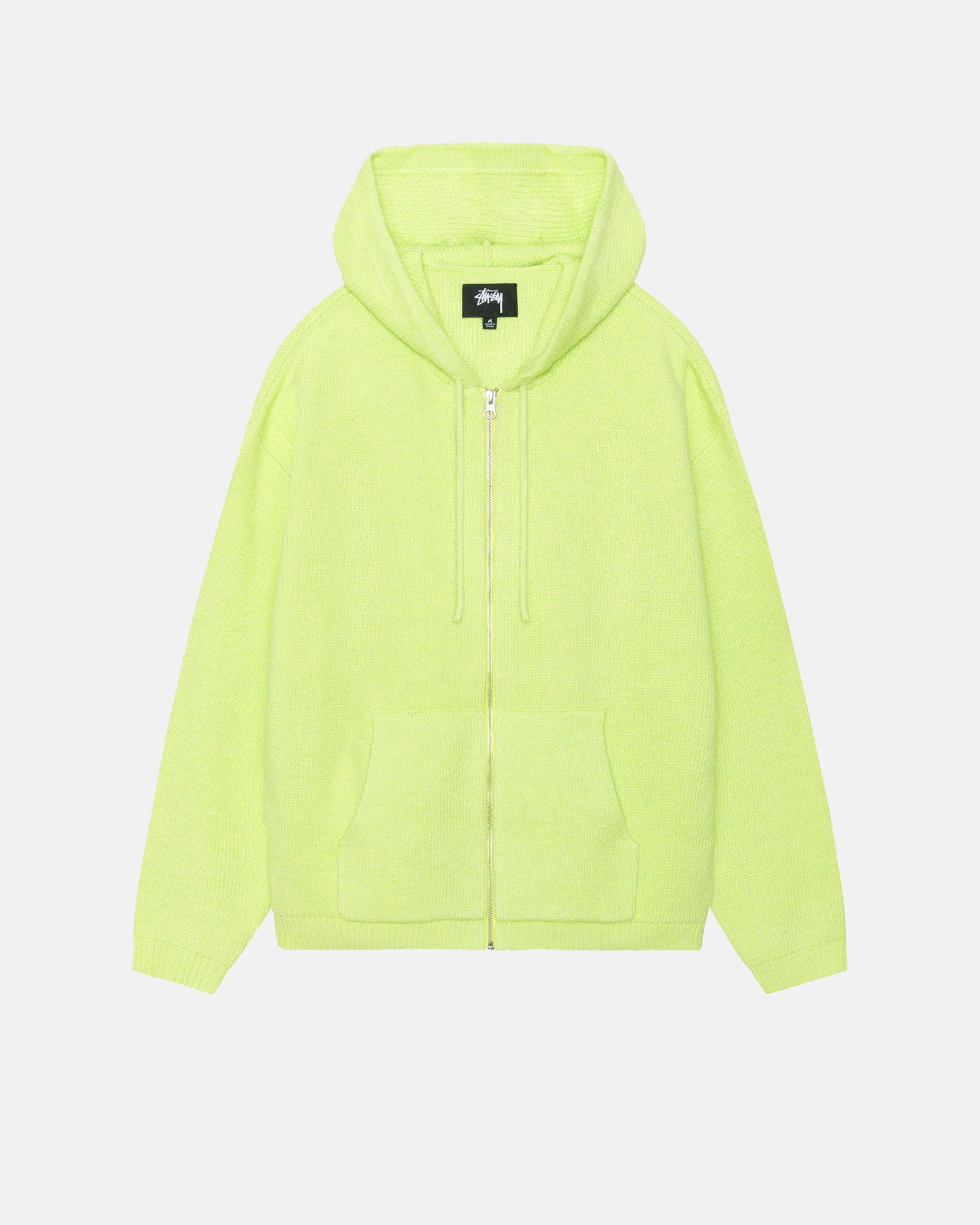 HOODED ZIP SWEATER、Faded Lime