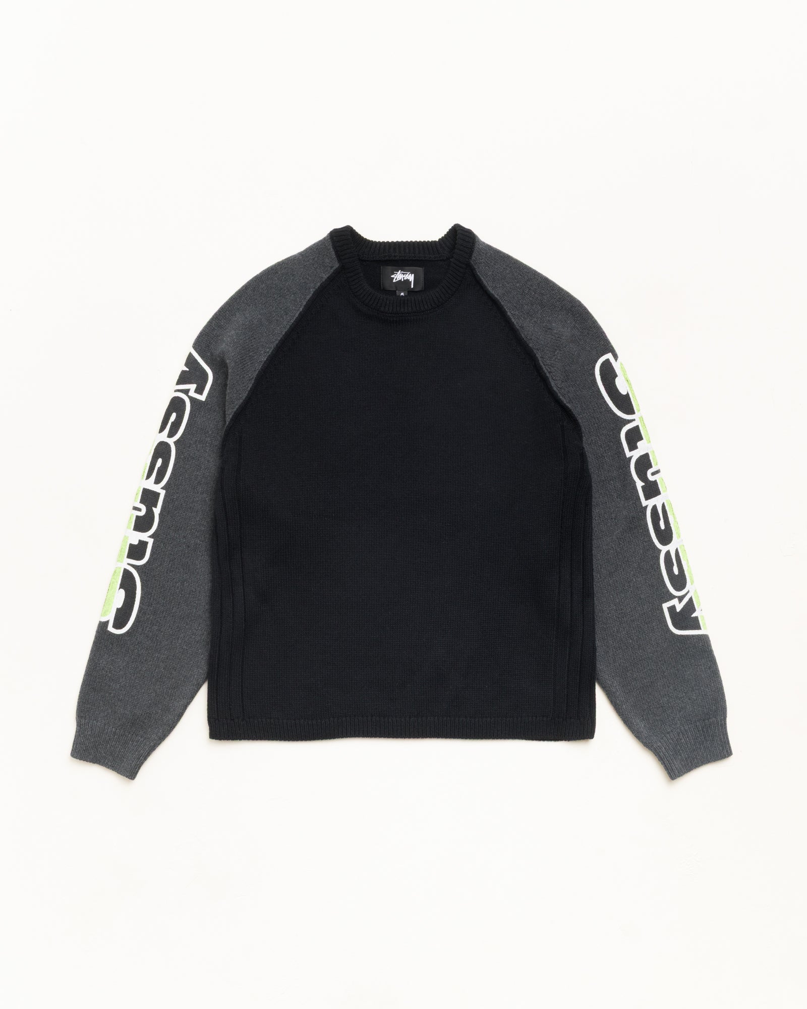 TWO TONE RAGLAN SWEATER, Black