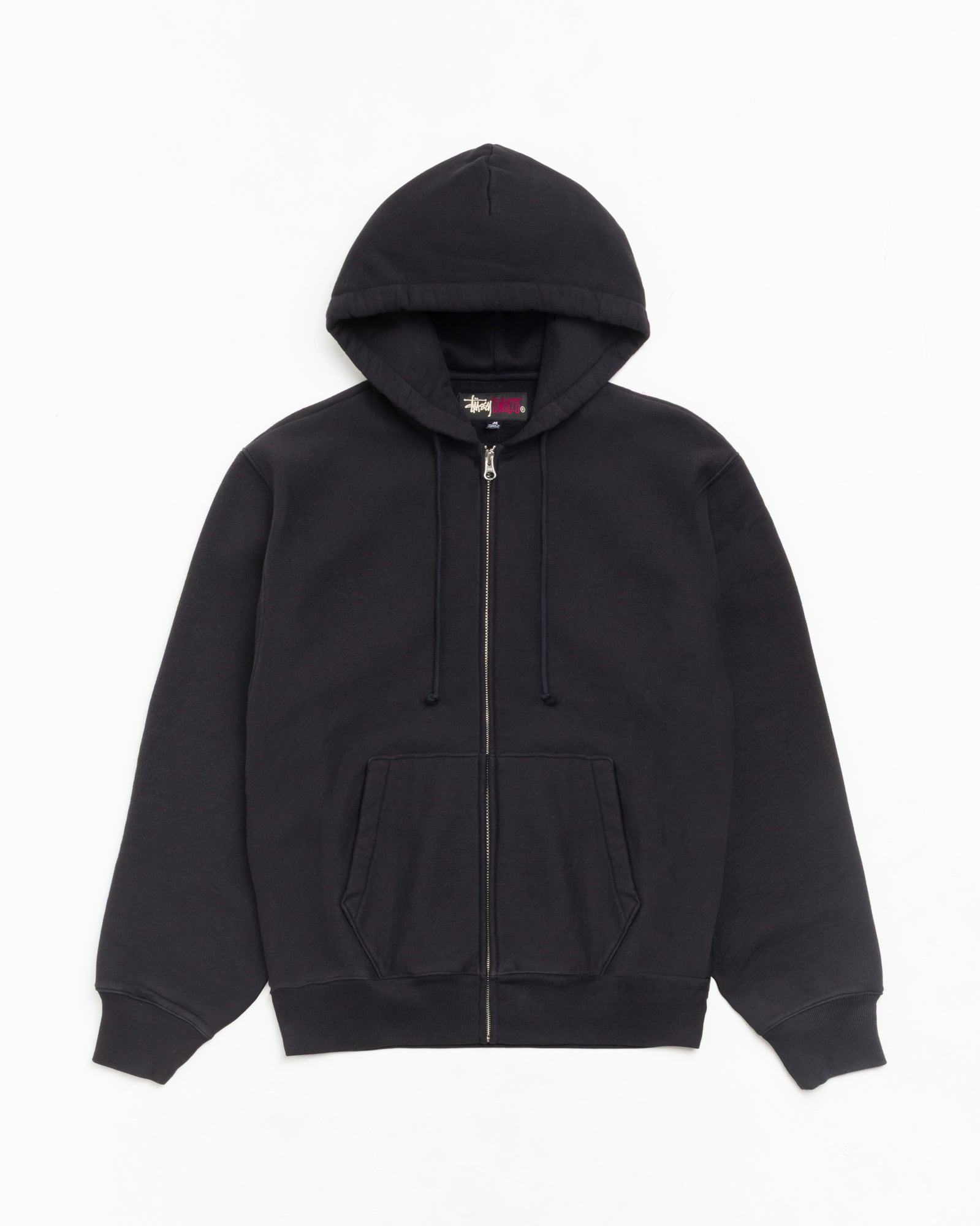 FLEECE ZIP HOODIE, Black