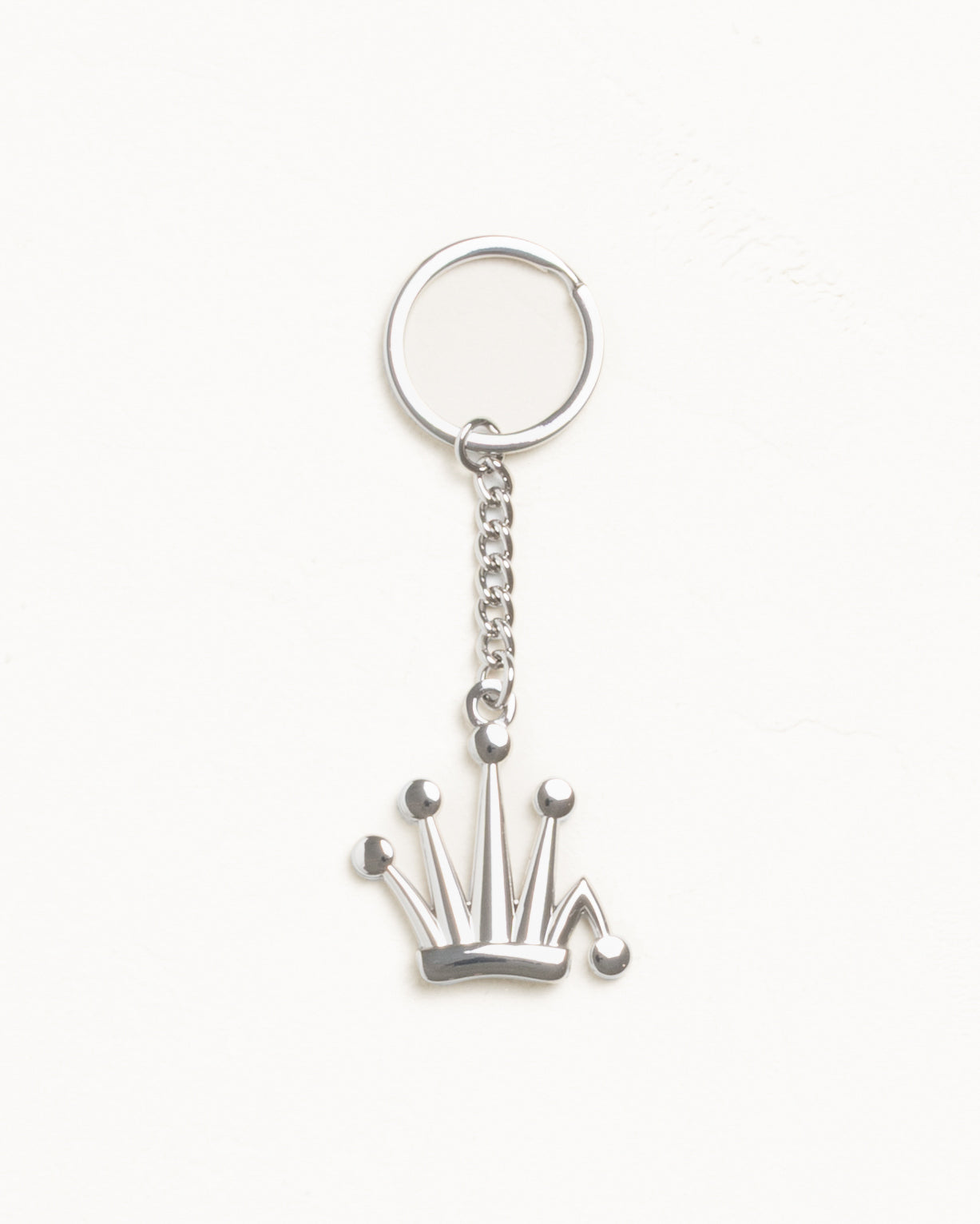 METAL BENT CROWN KEYCHAIN, Silver