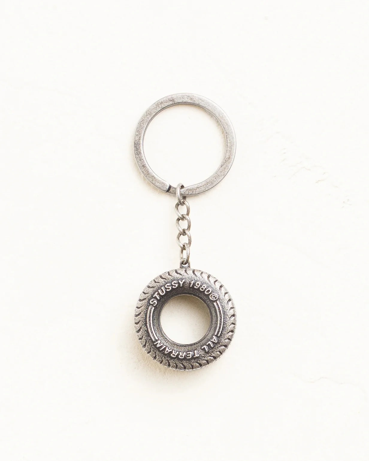 TIRE KEYCHAIN, SILVER