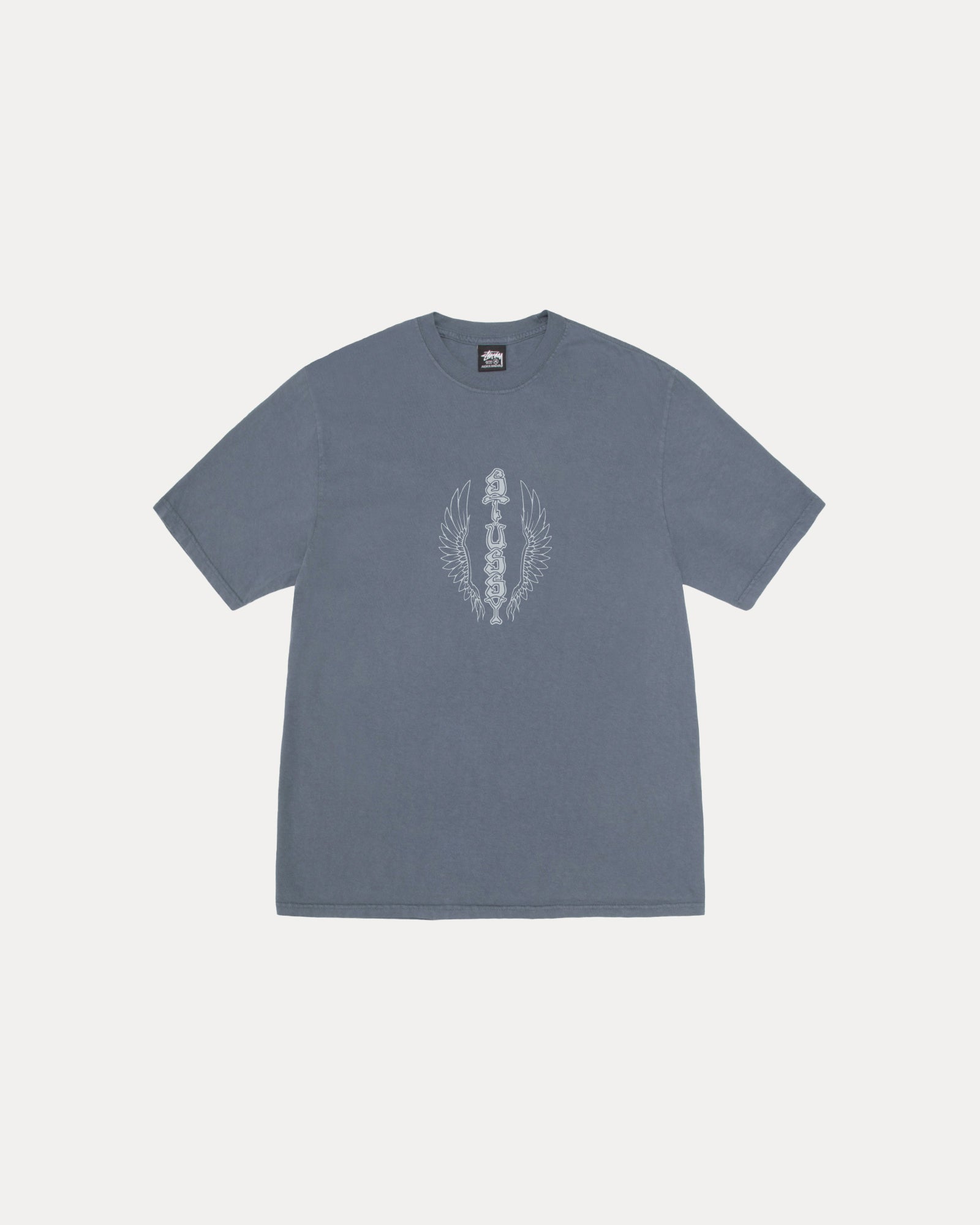 WES WINGS PIG. DYED TEE, NAVY
