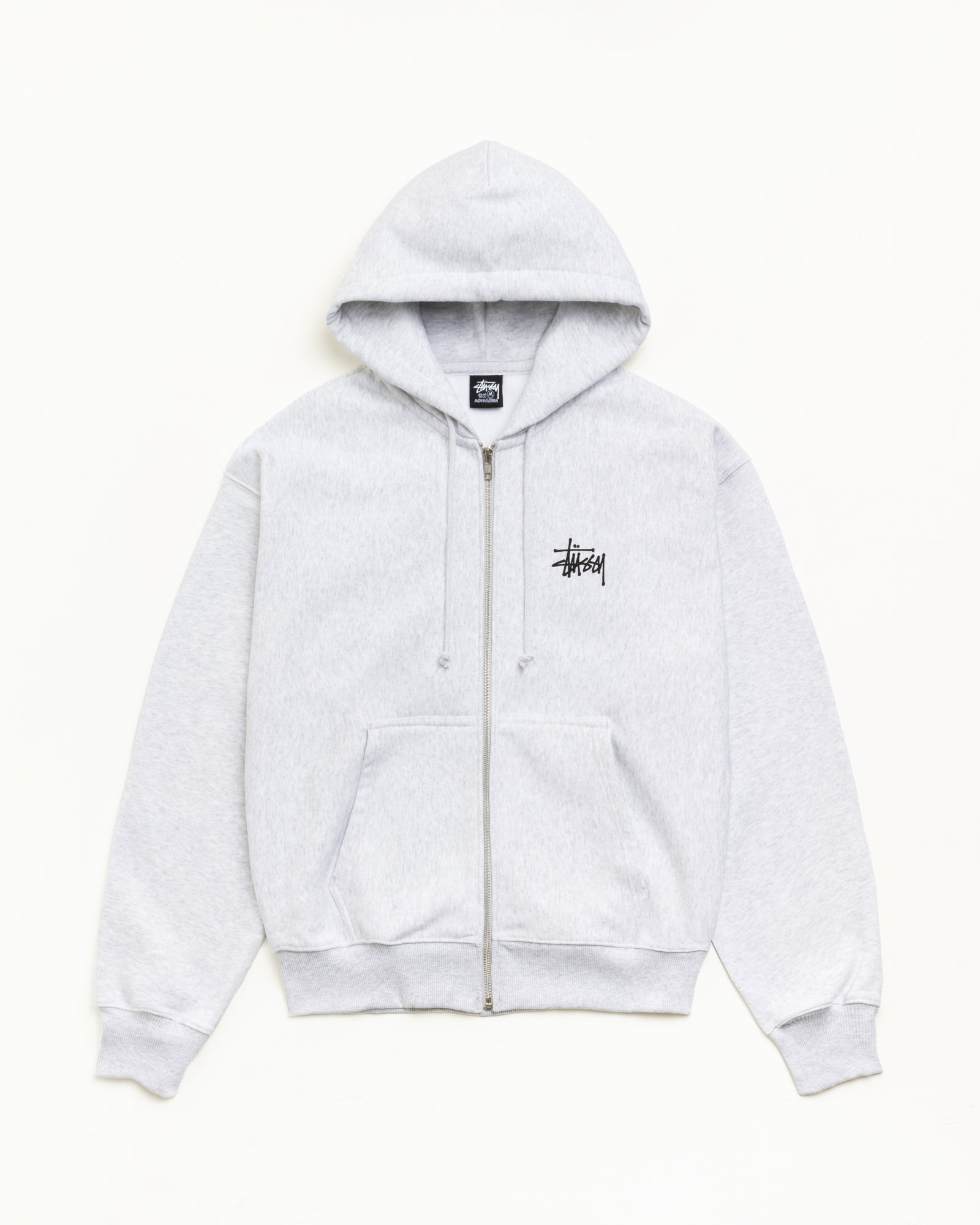 BASIC STÜSSY ZIP HOODIE, Ash Heather