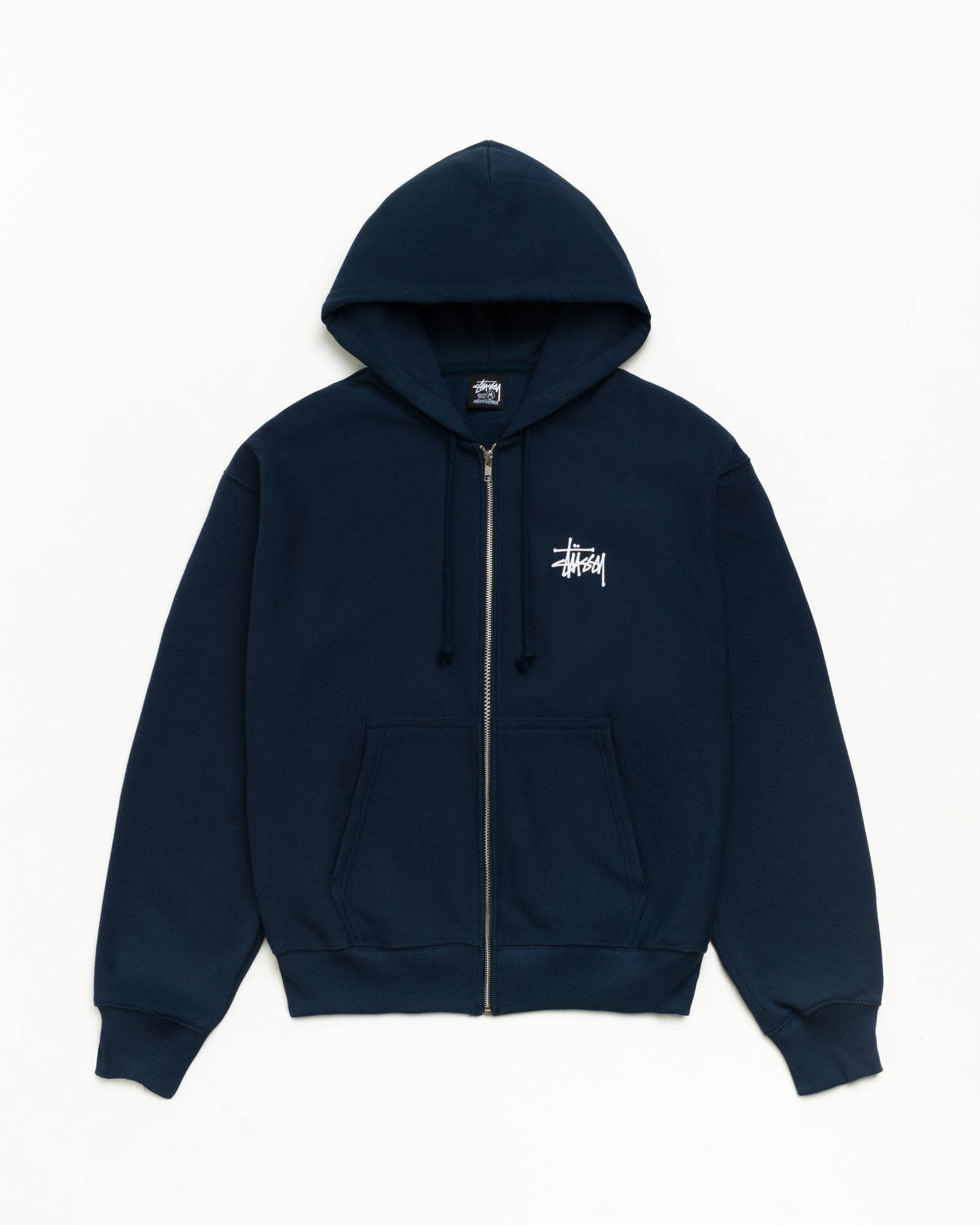 BASIC STÜSSY ZIP HOODIE, Navy