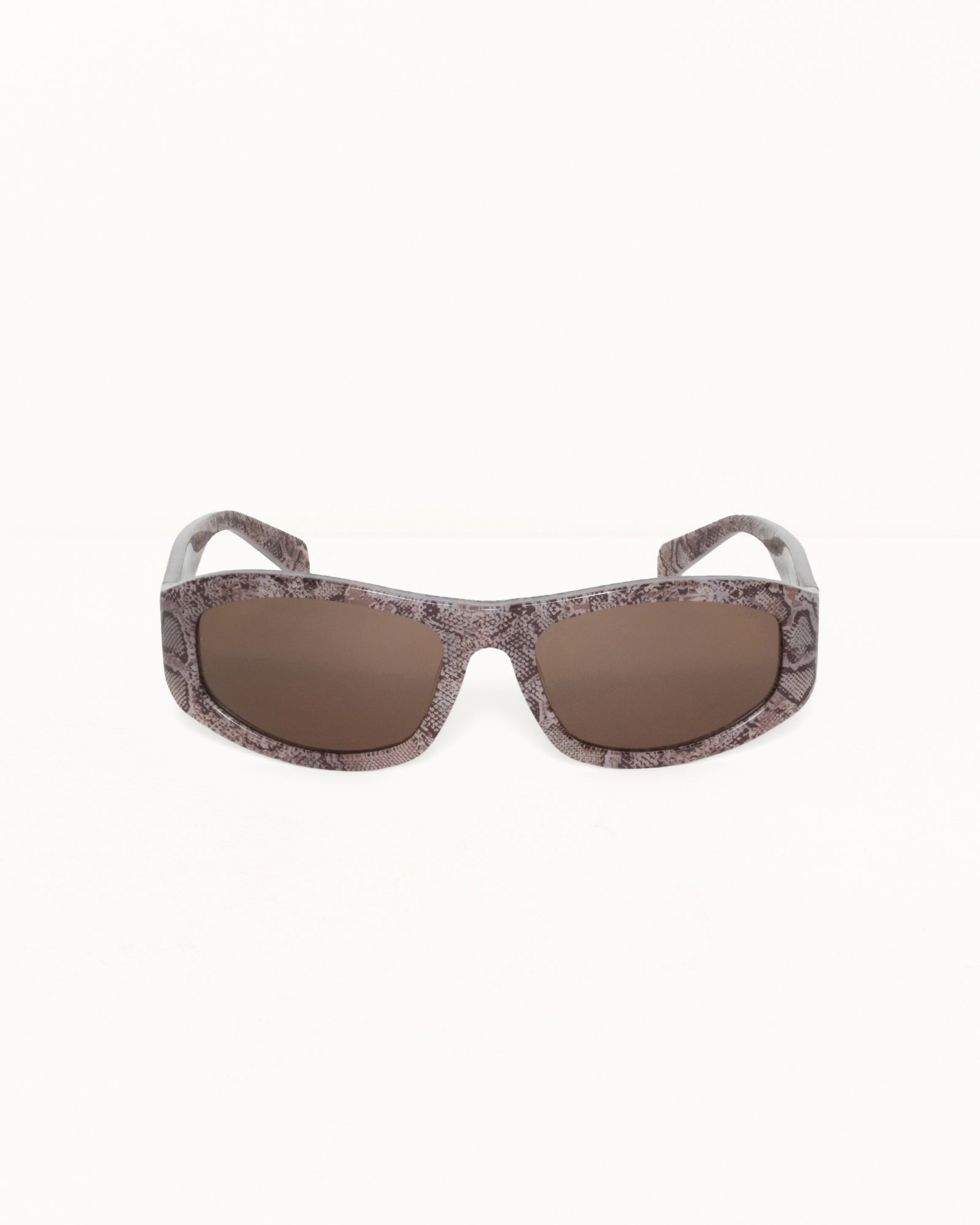 LANDON SUNGLASSES, Snake Skin / Brown Lens