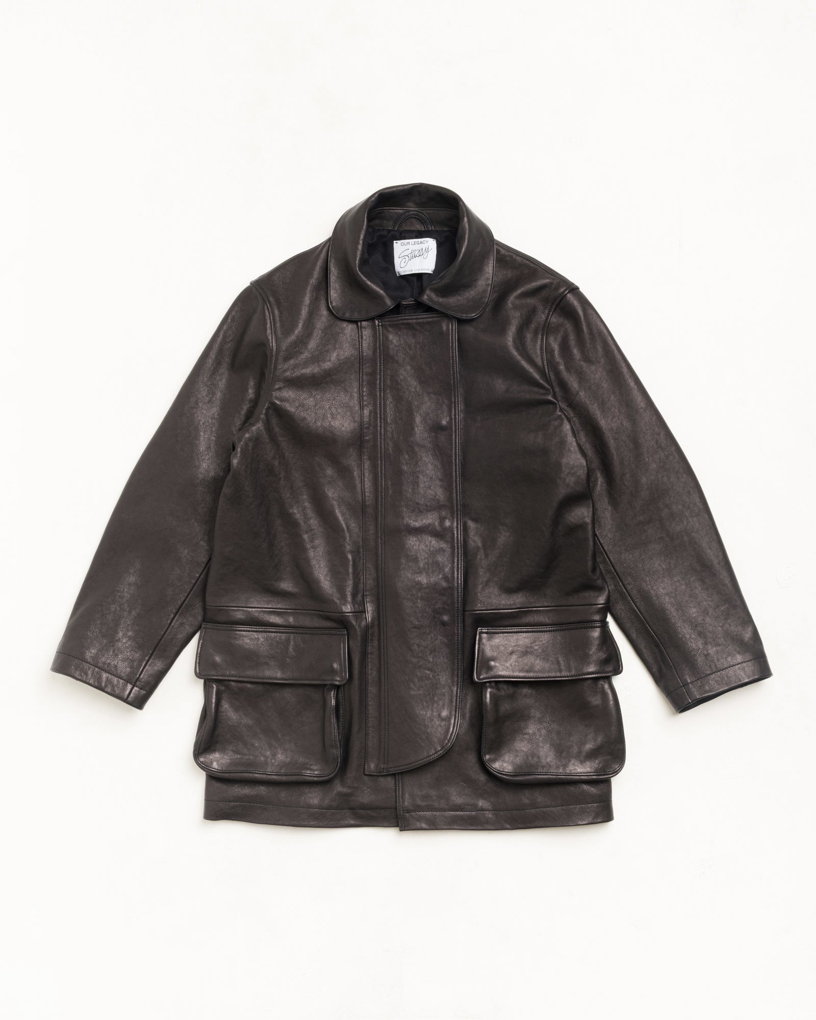 OUR LEGACY LEATHER FIREMAN JACKET、BLACK